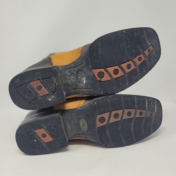 Chavez Boots MX 27 US 8 Brown Orange Leather Western Cowboy Ranch Rodeo - Picture 11 of 12